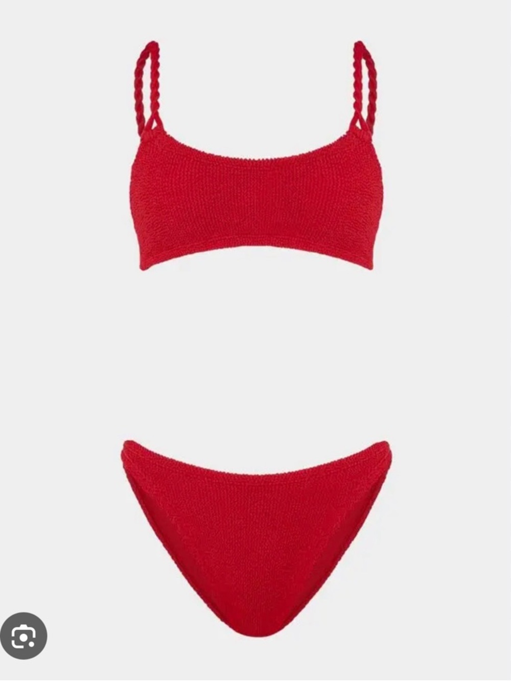 Hunza G Red Textured Two-Piece Bikini